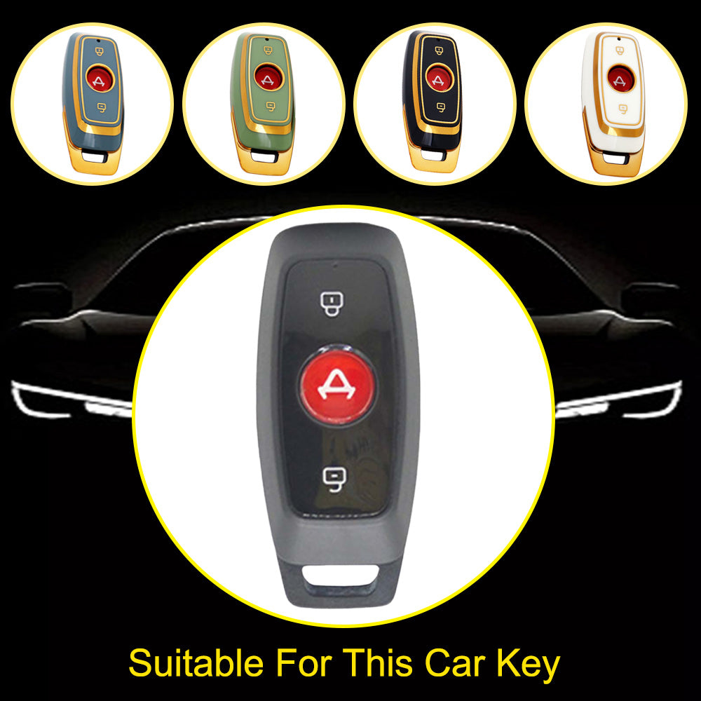 NUA1T1 Black-Silver Plating TPU Car Key Case Cover for Niu N1S M1 US MQIS Electric Bicycle Key Accessories Full Protection