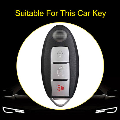 NIB2T1 White-Silver Plating Car Key Cover TPU Car Key Case Cover Key Fob Cover for Nissan Leaf Micra Qashqai J11 J10 X Trail T32 Versa Note Patrol Accessories