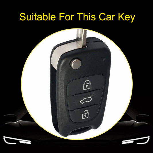HYG2T1 Granny Grey-Silver Plating Car Key Cover For Hyundai I20 I30 Ix20 Ix35 for Kia Ceed Picanto Sportage TPU Car Key Case Cover Shell Bag Holder Fob Keychain Accessories
