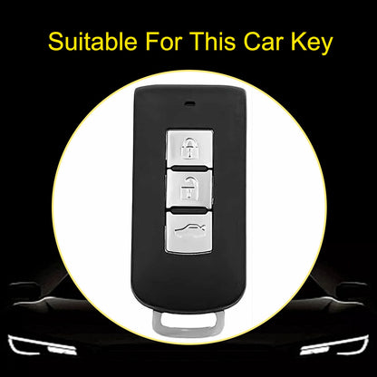 MIA1T1 Black-Gold Plating TPU Car Remote Key Case Cover Shell for Mitsubishi Outlander ASX Pajero LANCER Sport Eclipse 3 Buttons Smart Keyless Fob