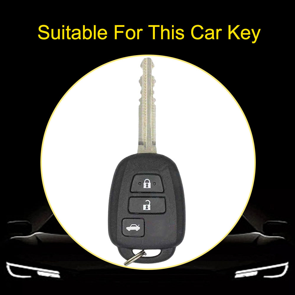 TOP5T1 White-Gold Plating TPU Car Key Cover Case for Toyota Corolla Camry Prado Highlander