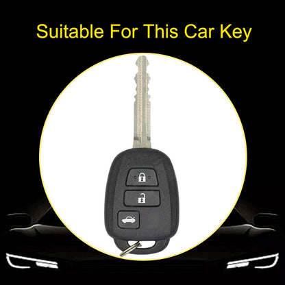 TOP5T1 White-Gold Plating TPU Car Key Cover Case for Toyota Corolla Camry Prado Highlander
