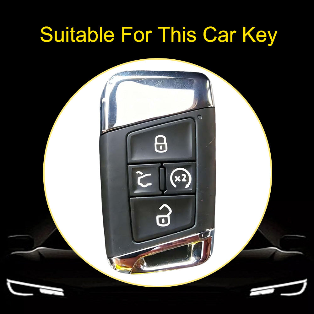 VOD2T1 White-Silver Plating TPU Car Key Case for VW Golf Tiguan Passat Lavida Jetta Bora Beetle Magotan Sagitar Santana Sharan