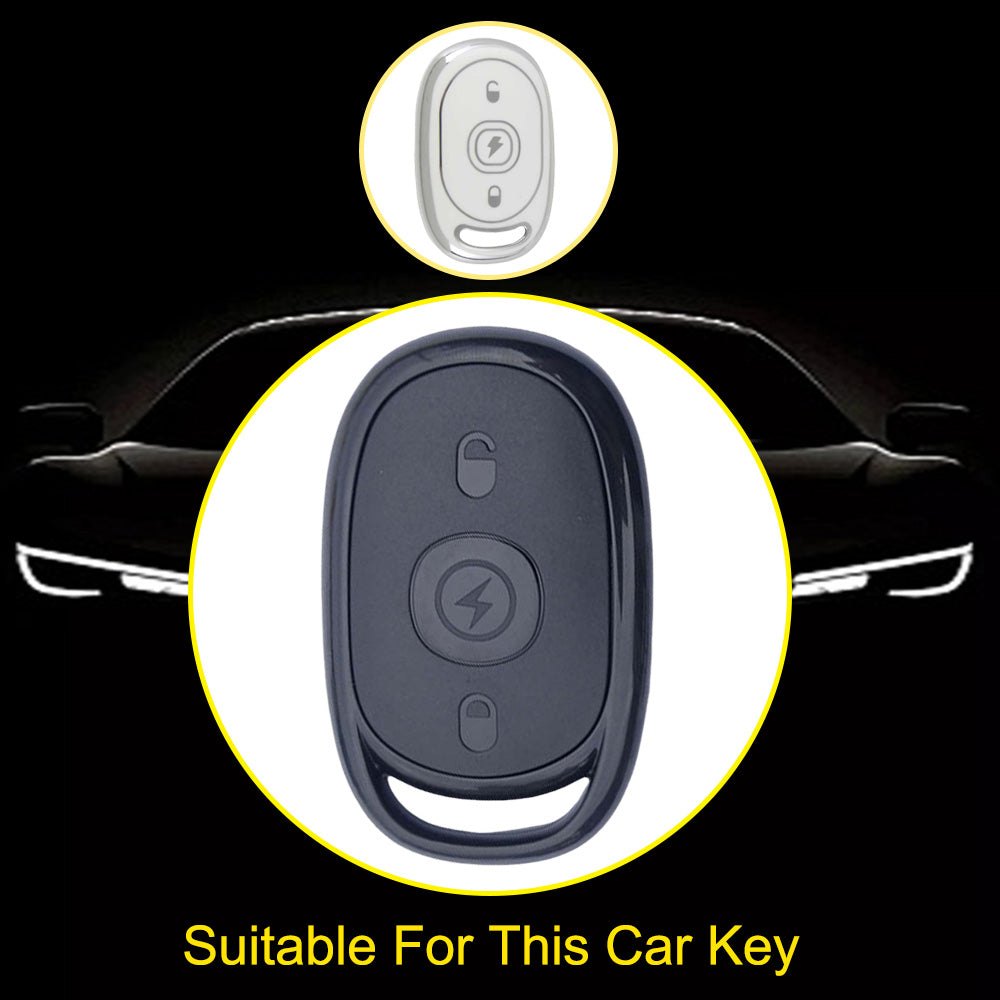 AAB2T1 White-Silver Plating Car Key Cover For Aima Luna Bubble Universal Electric Bicycle Car Key Accessories