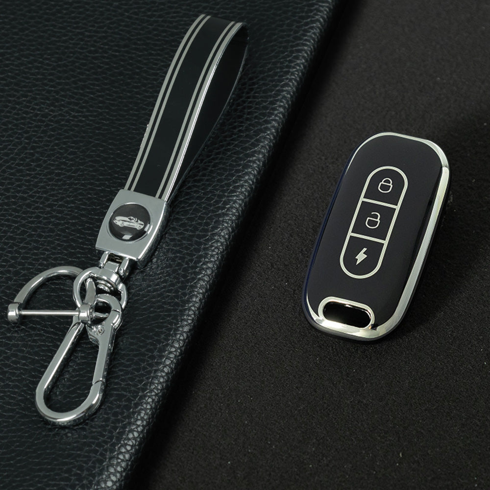 AAA1T1 Black-Silver Plating Car Key Cover For Aima Luna Bubble Universal Electric Bicycle Car Key Accessories