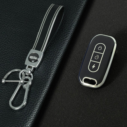 AAA1T1 Black-Silver Plating Car Key Cover For Aima Luna Bubble Universal Electric Bicycle Car Key Accessories