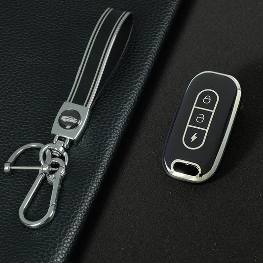 AAA1T1 Black-Silver Plating Car Key Cover For Aima Luna Bubble Universal Electric Bicycle Car Key Accessories