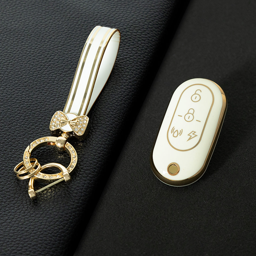 YDB1T1 White-Gold Plating Car Key Cover 433/315/418/430Mhz 2.4-3V Remote Controller Multifrequency Copy for Emma Electric Vehicle AK-K230511