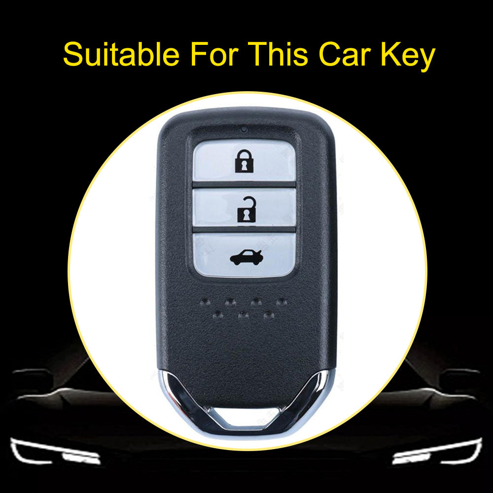 HOA1T1 Black-Gold Plating Car Key Cover For Honda Car Key Cover New TPU Car Remote Key Case Cover 2/3/4/5 Buttons Car Key Protector Holder