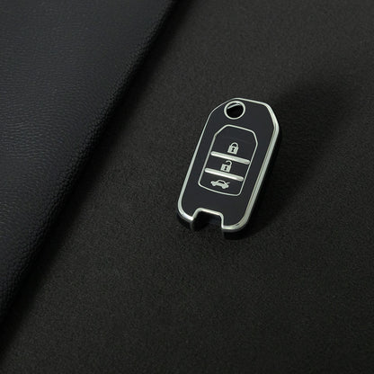 HOC1T1 Black-Silver Plating Car Key Cover 2022 New High Quality TPU Car Key Case for Honda Civic Accord CRV CR-V XRV Car Key Shell Cover