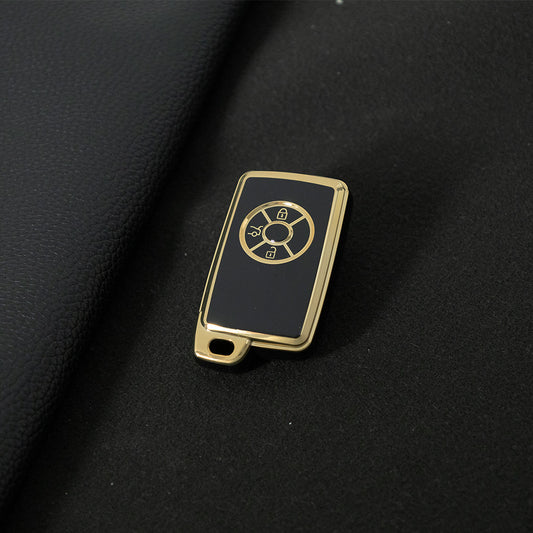 TOO1T1 Black-Gold Plating TPU Car Key Case Cover for Toyota Reizhi RAV4 Overlord Previa Latest Designs Car Supplies