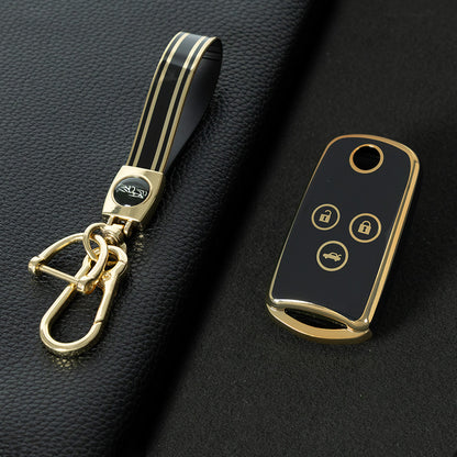HOE1T1 Black-Gold Plating TPU Car Key Case Cover for Honda Civic Accord Jazz CRV HRV CRZ for Acura TL TSX ZDX RSX