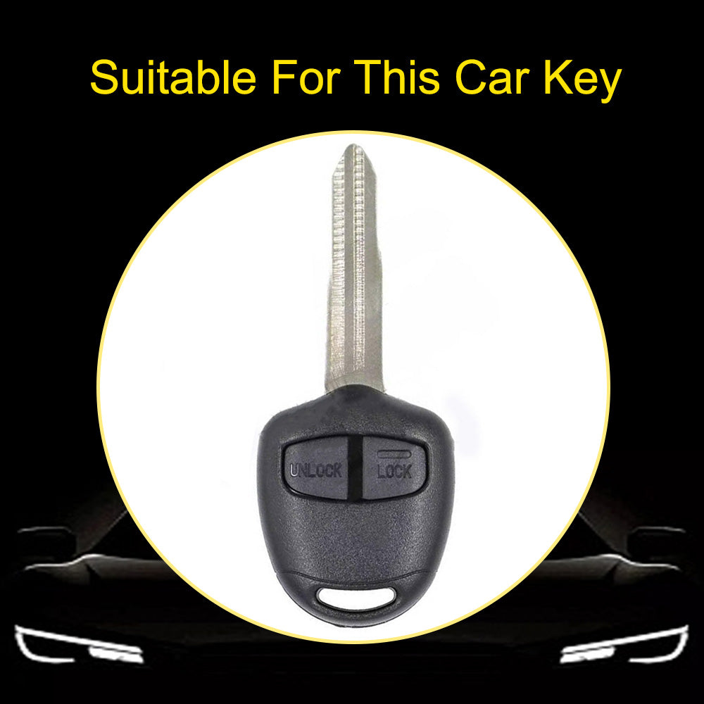 MIH2T1 Black-Gold Plating 2 BUTTON TPU Car Key Cover Case for Mitsubishi Lancer Outlander Mirage Montero Pajero Shogun L200 Skin Holder Protector
