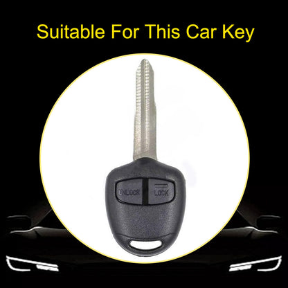 MIH2T1 Black-Gold Plating 2 BUTTON TPU Car Key Cover Case for Mitsubishi Lancer Outlander Mirage Montero Pajero Shogun L200 Skin Holder Protector