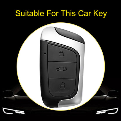 CRB1T1 Black-Gold Plating Car Key Cover Premium Soft TPU Car Key Case Cover Shell for Chery Arrizo Mart Ant New Energy ICar Ecology QQ Ice Cream Key Rings Keychain Bag