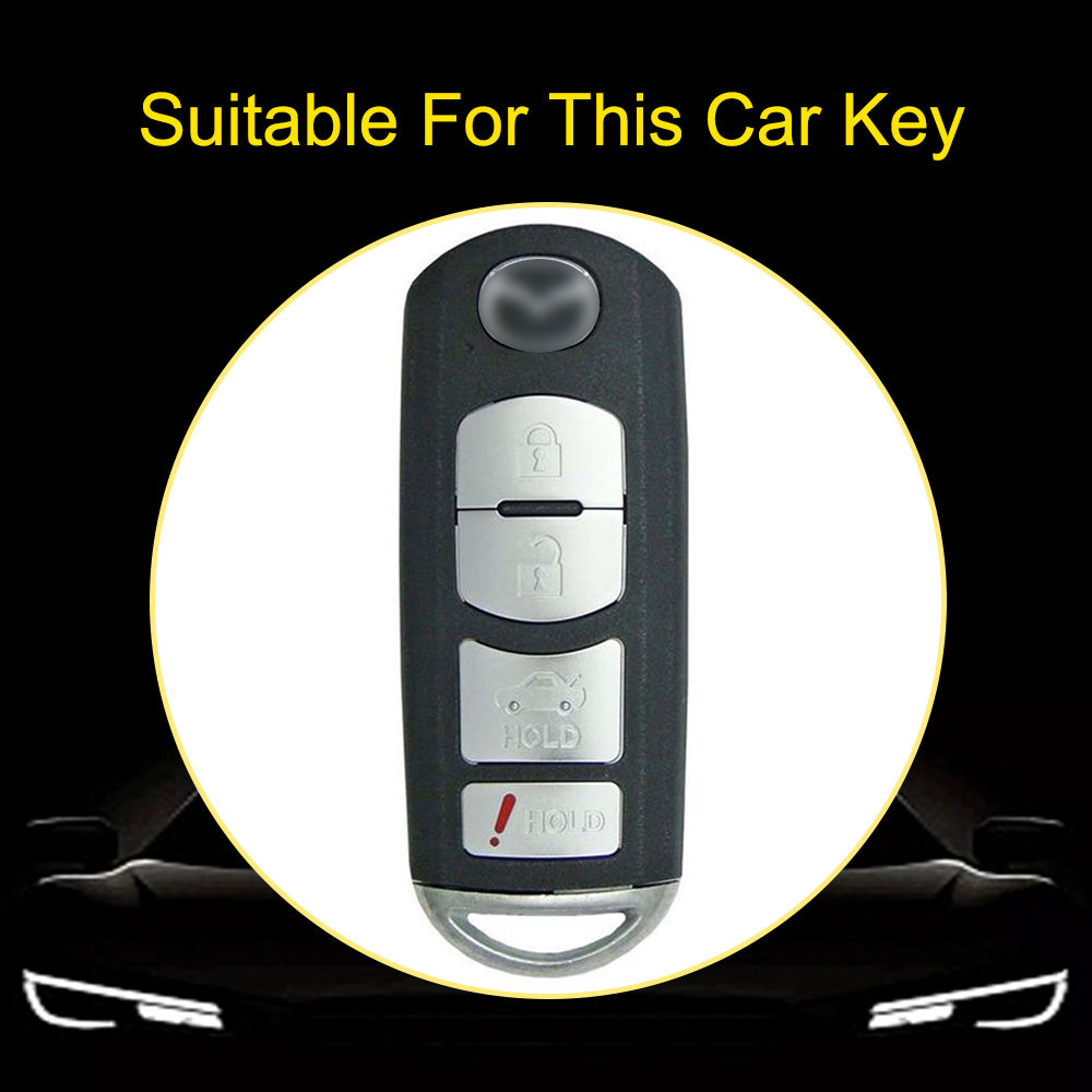 MAB3T1 Black-Gold Plating Advanced Soft TPU Remote Smart Car Key Fob Cover for Mazda 3 Mazda 6 CX-3 CX-5 CX-7 CX-9 MX-5 Car Key Accessories