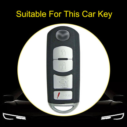 MAB3T1 Black-Gold Plating Advanced Soft TPU Remote Smart Car Key Fob Cover for Mazda 3 Mazda 6 CX-3 CX-5 CX-7 CX-9 MX-5 Car Key Accessories
