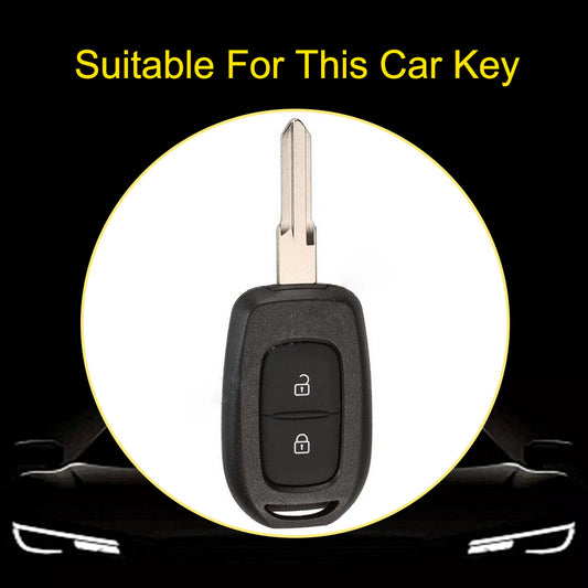REC2T1 Black-Silver Plating Car Key Cover TPU 2 Buttons Remote Key Case Cover Shell for Renault Duster Sandero Logan Clio Captur Laguna