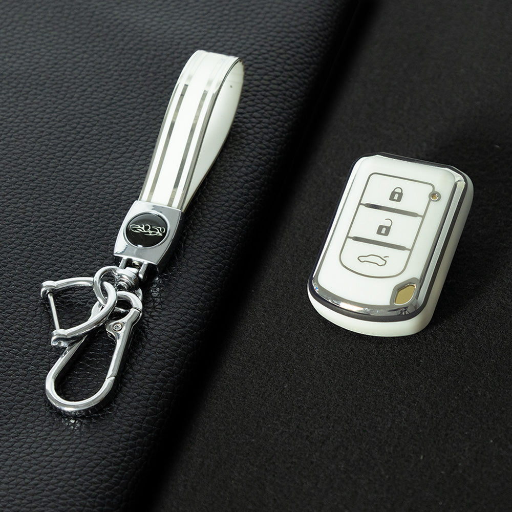 MIG1T1 White-Silver Plating TPU Car Key  Cover for Mitsubishi Kit Mitsubishi Outlander ASX Lansergo Lansergo Lansergo Pajero Yige