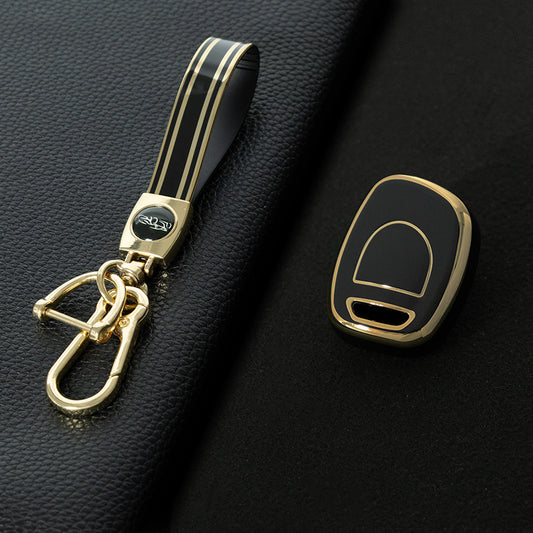 REE1T1 Black-Gold Plating Car Key Cover New Soft TPU Car Remote Key Case Cover Shell Fob for Renault Master Kangoo Clio 2 Symbol Twingo1 Ph2 Clio 2 PH2 Clio