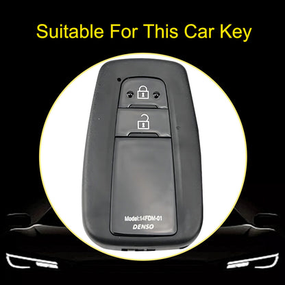 TOB2T1 White-Gold Plating Car Key Cover Premium Soft TPU Car Key Case Cover Shell for Toyota LEVIN COROLLA RAV4 IZOA AVALON CHR Plarad Camry Key Rings Keychain Bag