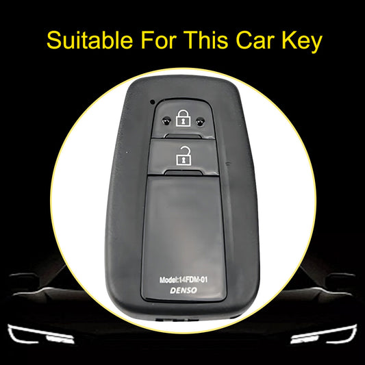 TOB2T1 Black-Silver Plating Car Key Cover Premium Soft TPU Car Key Case Cover Shell for Toyota LEVIN COROLLA RAV4 IZOA AVALON CHR Plarad Camry Key Rings Keychain Bag