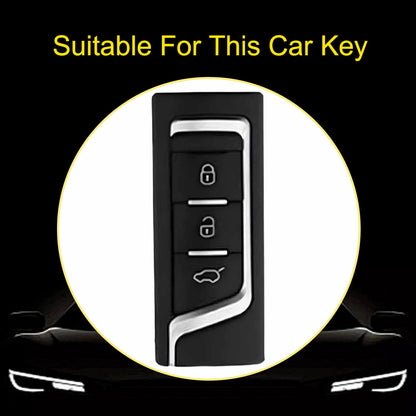 TRG1T1 White-Silver Plating TPU Car Key Cover for Trumpchi GS3 GS4 GA3 GA4 GA8