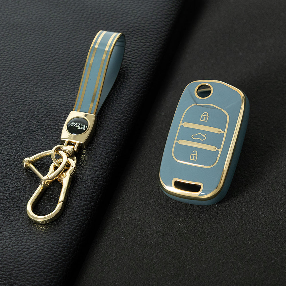 WUA1T1 Granny Grey-Gold Plating Car Key Cover For Wuling S1 Baojun 730 510 560 310 630 310W Car Key Cover Case Bag Protector