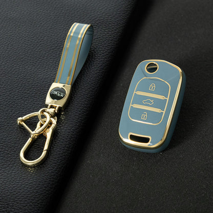 WUA1T1 Granny Grey-Gold Plating Car Key Cover For Wuling S1 Baojun 730 510 560 310 630 310W Car Key Cover Case Bag Protector