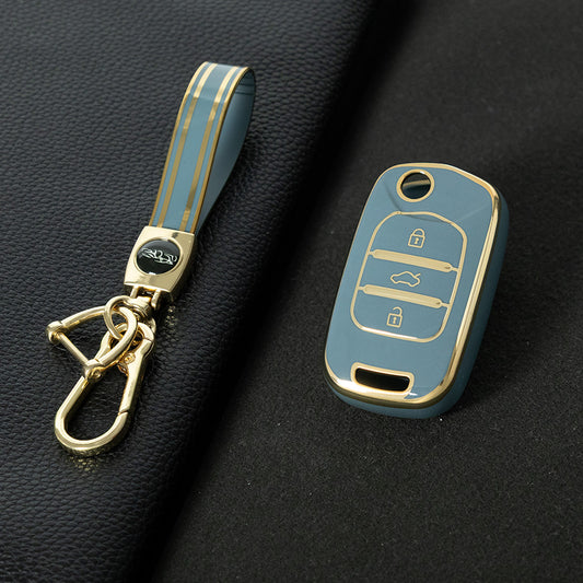 WUA1T1 Granny Grey-Gold Plating Car Key Cover For Wuling S1 Baojun 730 510 560 310 630 310W Car Key Cover Case Bag Protector