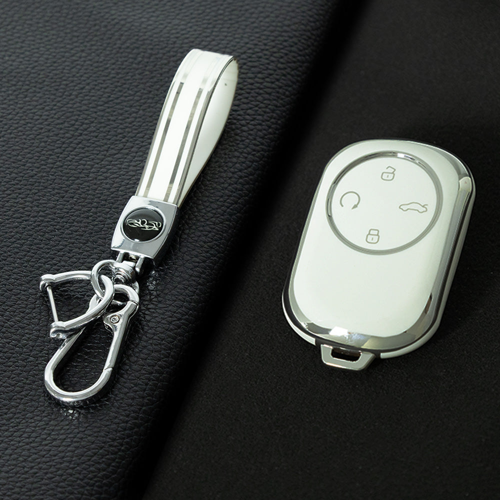 CRO1T1 White-Silver Plating Car Key Cover For Chery Fengyun T9 Keycase Fengyun T9 Comfort Edition High End Car Keycase keychain