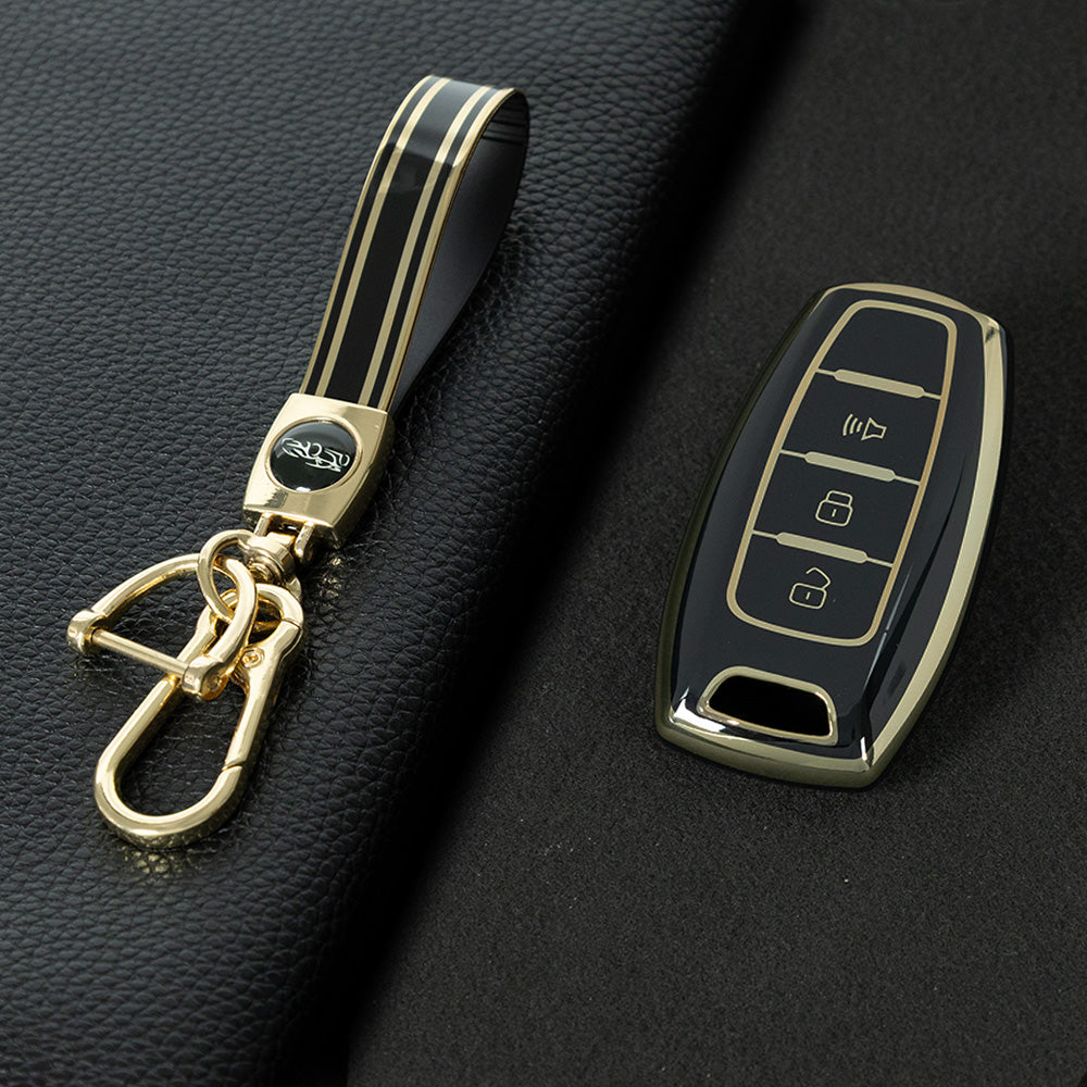GRA4T1 Black-Gold Plating TPU Car Key Case  for Great Wall Haval Jolion 2022 H6 H7 H4 H9 F5 F7 F7X F7H H2S GMW Dargo