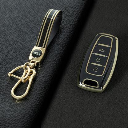 GRA4T1 Black-Gold Plating TPU Car Key Case  for Great Wall Haval Jolion 2022 H6 H7 H4 H9 F5 F7 F7X F7H H2S GMW Dargo