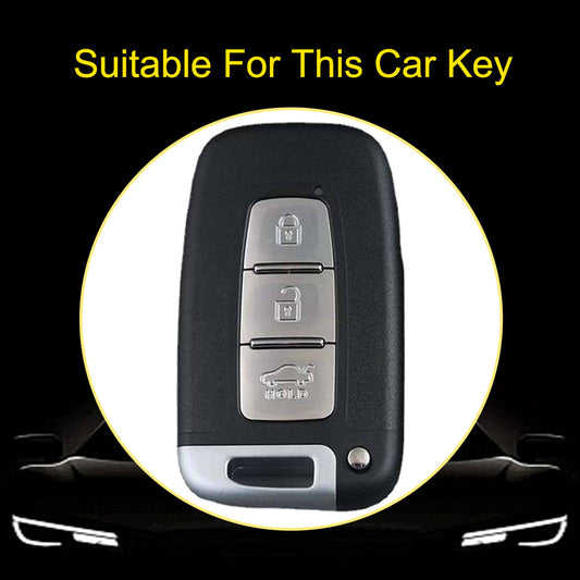 HYC1T1 Black-Silver Plating Car Key Cover Soft TPU Car Key Case Cover for Hyundai IX35 Sonata 8 for Kia Forte Rio 3 K2 K3 K5 Sportage Car Key Protector Shell Accessories