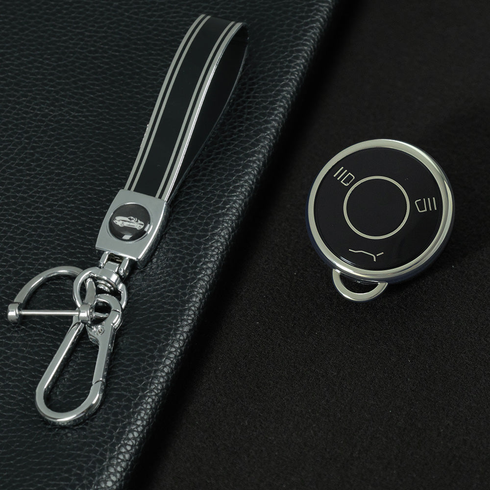 MTA1T1 Black-Silver Plating 2023 New Product Luxury Smart TPU Car Key Keychain Protector Cover case for Neta v NEZHA V/U/NO1