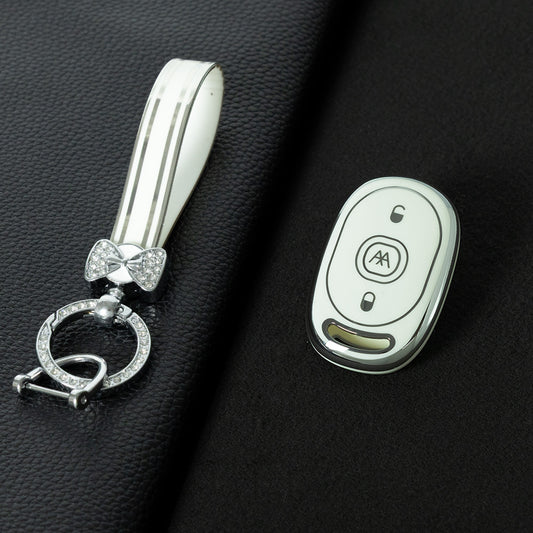 AAB1T1 White-Silver Plating Car Key Cover For Aima Luna Bubble Universal Electric Bicycle Car Key Accessories