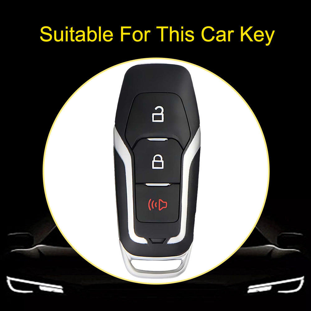 FOU1T1 Black-Gold Plating TPU Car Key Cover Case for Ford Focus 3 ST Mondeo 5 MK5 Mustang F-150 Explorer Edge Fiesta Kuga MK3