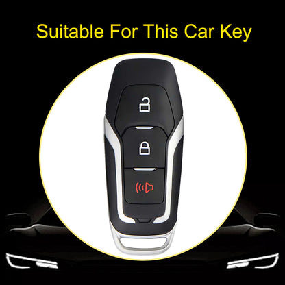 FOU1T1 Black-Gold Plating TPU Car Key Cover Case for Ford Focus 3 ST Mondeo 5 MK5 Mustang F-150 Explorer Edge Fiesta Kuga MK3