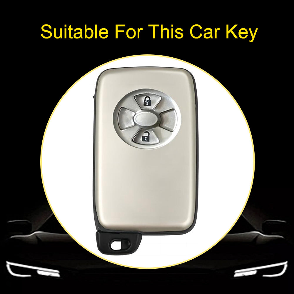 TOO2T1 Granny Grey-Gold Plating TPU Car Key Case Cover For Toyota Vanguard Previa Estima Alphard Vellfire Voxy RAV4