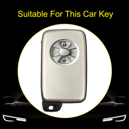 TOO2T1 Granny Grey-Gold Plating TPU Car Key Case Cover For Toyota Vanguard Previa Estima Alphard Vellfire Voxy RAV4