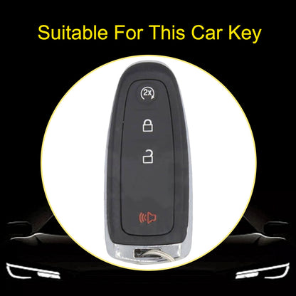 FOJ2T1 Green-Gold Plating TPU Car Key Case Cover for Ford 2011 2012 2013 EDGE Lincoln Navigator