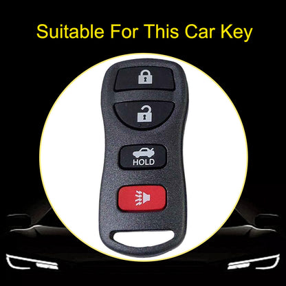 NIJ2T1 Black-Silver Plating TPU Car Key Cover for Nissan 350Z Maxima Sentra Armada Titan Kicks Murano