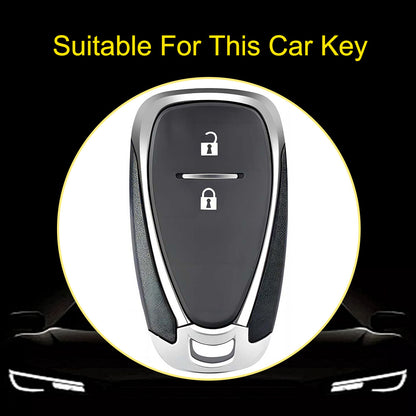 CEA7T1 Black-Silver Plating TPU Car Key Cover for Chevrolet Cruze Key Cover Chevy Camaro Cruze Malibu XL TRAX EQUINOX