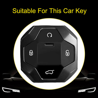 CRN1T1 Black-Silver Plating Car Key Cover TPU Premium Soft Car Key Case Cover Shell for JETOUR Traveler T2 X70 Coupe X90 X95 Key Ring Keychain Bag