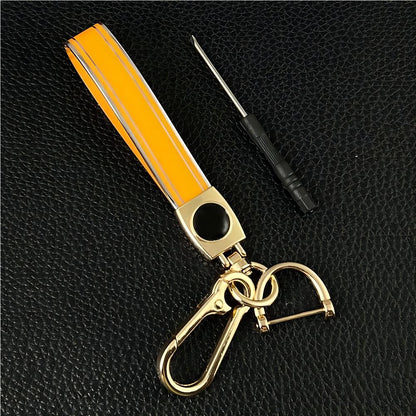 Custom Luxury Premium Keyring TPU Golden Silver  Car Keychain with UV Printing