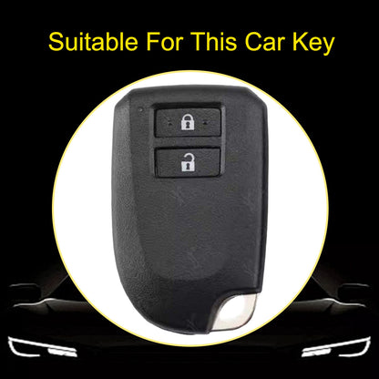 TOI2T1 Black-Silver Plating  2 Buttons TPU Car Key Cover Case for Toyota Yaris HAIs 2020 Hiace 200 Sienta