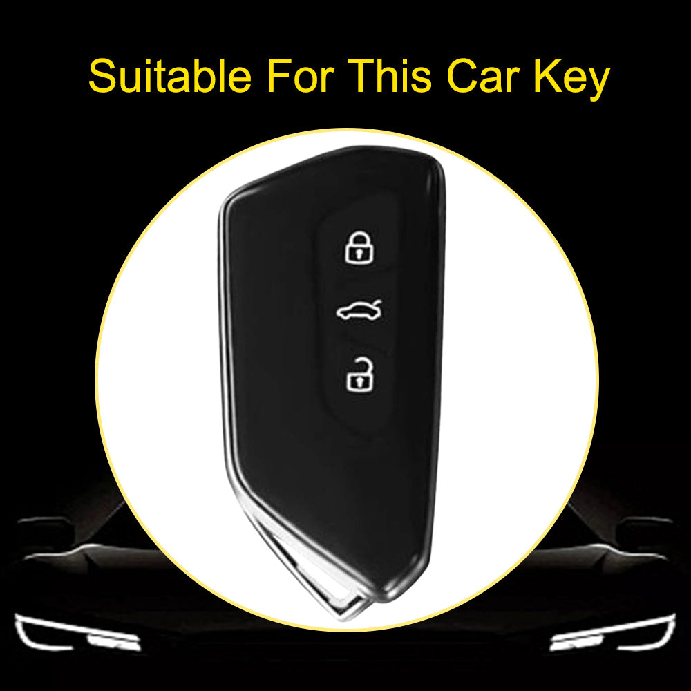 VOC1T1 White-Gold Plating Car Key Cover For Volkswagen  Golf 8 MK8 ID3 ID4 Cupra Skoda Octavia A8 SEAT Leon MK4 Formentor Tarraco