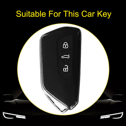 VOC1T1 White-Gold Plating Car Key Cover For Volkswagen  Golf 8 MK8 ID3 ID4 Cupra Skoda Octavia A8 SEAT Leon MK4 Formentor Tarraco