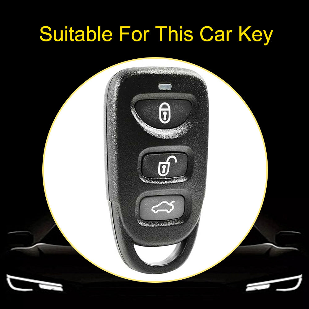 HYJ2T1 Black-Silver Plating New TPU Car Key Case Cover Shell for Hyundai Kia Tucson Sonata Santa FE Carens