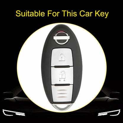 NIB1T1 White-Silver Plating Car Key Cover For Nissan X-Trail Qashqai Sylphy Altima
